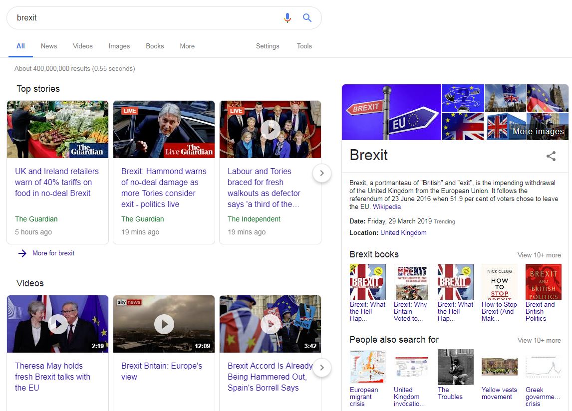 Google Search for Brexit